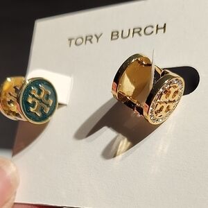 Tory Burch 2 Sided Logo Earrings